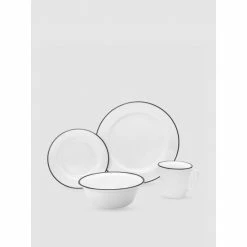 Godinger Taverna Porcelain Dinnerware, Set Of 16 Dinnerware & Flatware
