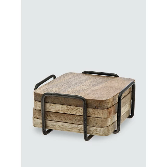 Godinger Woodstock Rustic Square Coaster, Set Of 4 Dinnerware & Flatware 3 Godinger Woodstock Rustic Square Coaster, Set Of 4 Dinnerware & Flatware