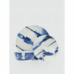 Godinger Azure Porcelain Dinnerware, Set Of 16 Dinnerware & Flatware