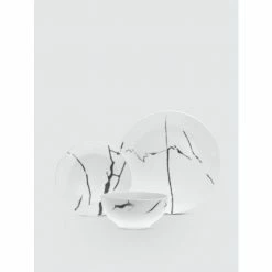 Godinger Riveted Porcelain Dinnerware, Set Of 12 Dinnerware & Flatware