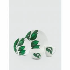 Godinger Palmera Porcelain Dinnerware, Set Of 16 Dinnerware & Flatware