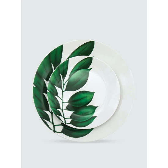 Godinger Palmera Porcelain Dinnerware, Set Of 16 Dinnerware & Flatware 4 Godinger Palmera Porcelain Dinnerware, Set Of 16 Dinnerware & Flatware - Image 2