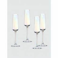 Godinger Sedona Champagne Flute Glasses, Set Of 4 Barware