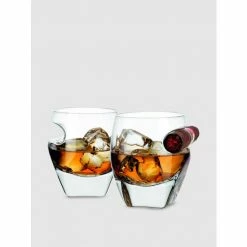 Godinger Brock Cigar Whiskey Tumbler, Set Of 2 Barware