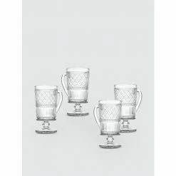 Godinger Helena Footed Mug Glasses, Set Of 4 Barware