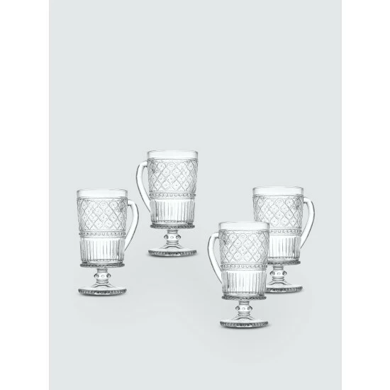 Godinger Helena Footed Mug Glasses, Set Of 4 Barware 3 Godinger Helena Footed Mug Glasses, Set Of 4 Barware