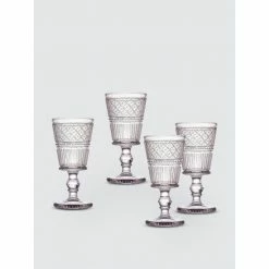 Godinger Helena Pink Goblet Glasses, Set Of 4 Barware