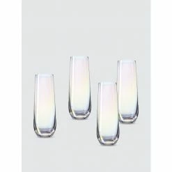 Godinger Sedona Stemless Flute Glasses, Set Of 4 Barware