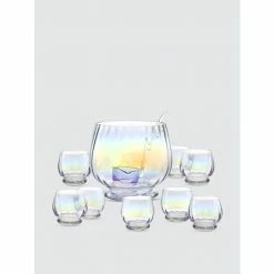 Godinger Sedona Punch Bowl, Set Of 10 Dinnerware & Flatware