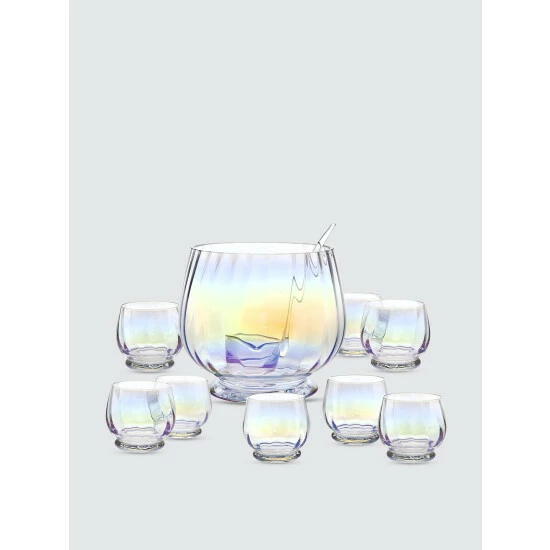 Godinger Sedona Punch Bowl, Set Of 10 Dinnerware & Flatware 3 Godinger Sedona Punch Bowl, Set Of 10 Dinnerware & Flatware